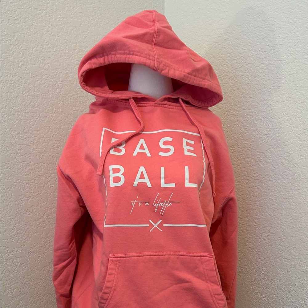 Baseball Graphic Pink Hoodie